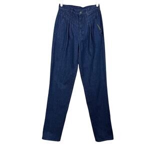 Women's Rocky Mountain Blue‎ Denim High Rise Pleated Front Bareback Jean sz 27/5